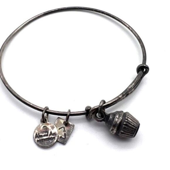 Alex and Ani Cupcake Charm Bangle Bracelet Silvertone dessert cute fun cup‎ cake - Picture 2 of 3
